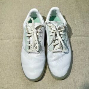 Adidas White and Light Green Casual Shoes
